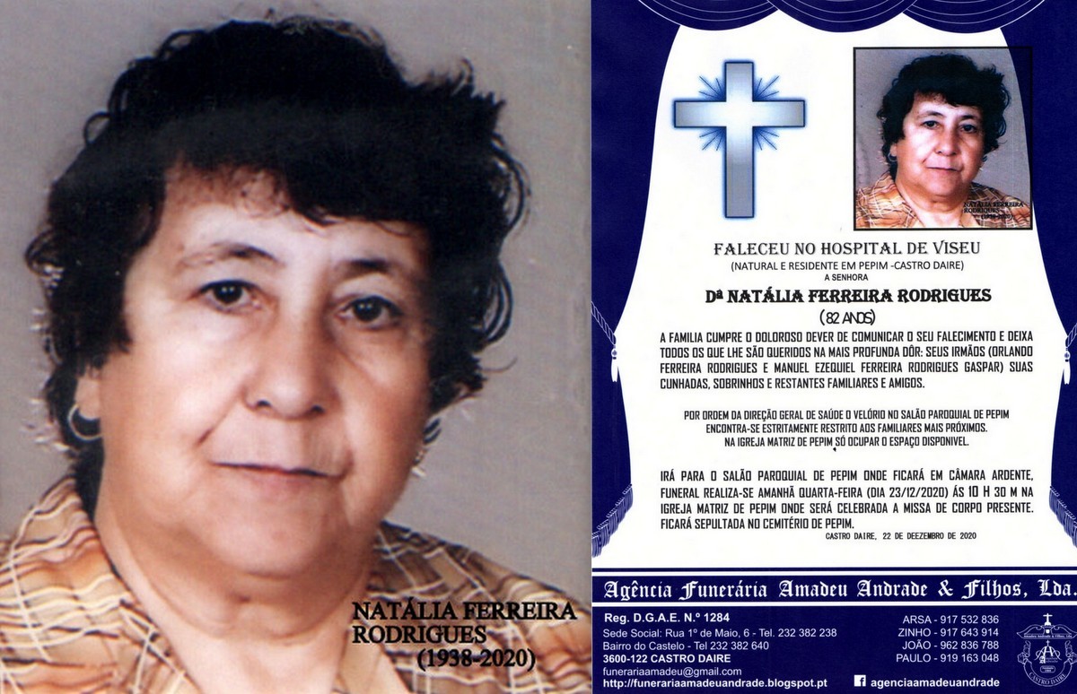 FOTO RIP DE NATÁLIA FERREIRA RODRIGUES-82 ANOS (P