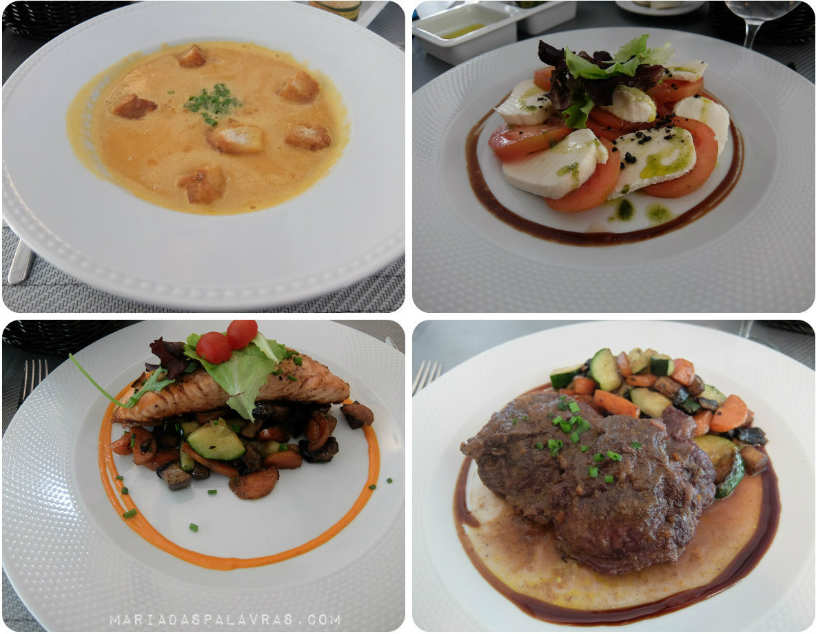 Pratos no Restaurante Elevador do Hotel de Santa Justa | Maria das Palavras via Odisseias