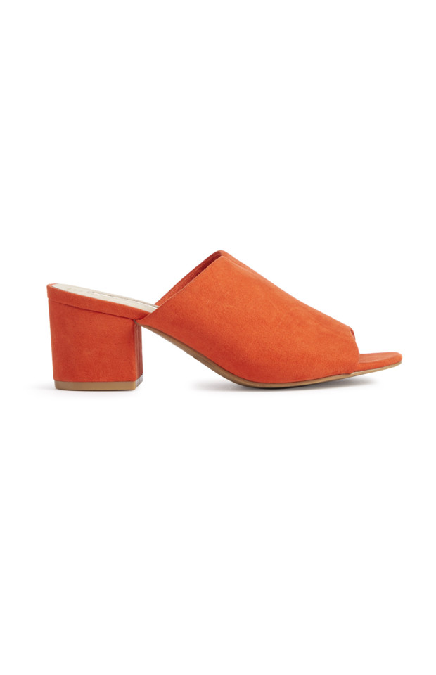 KIMBALL-0569503-MF BLOCK HEEL MULE ORANGE, GRADE R