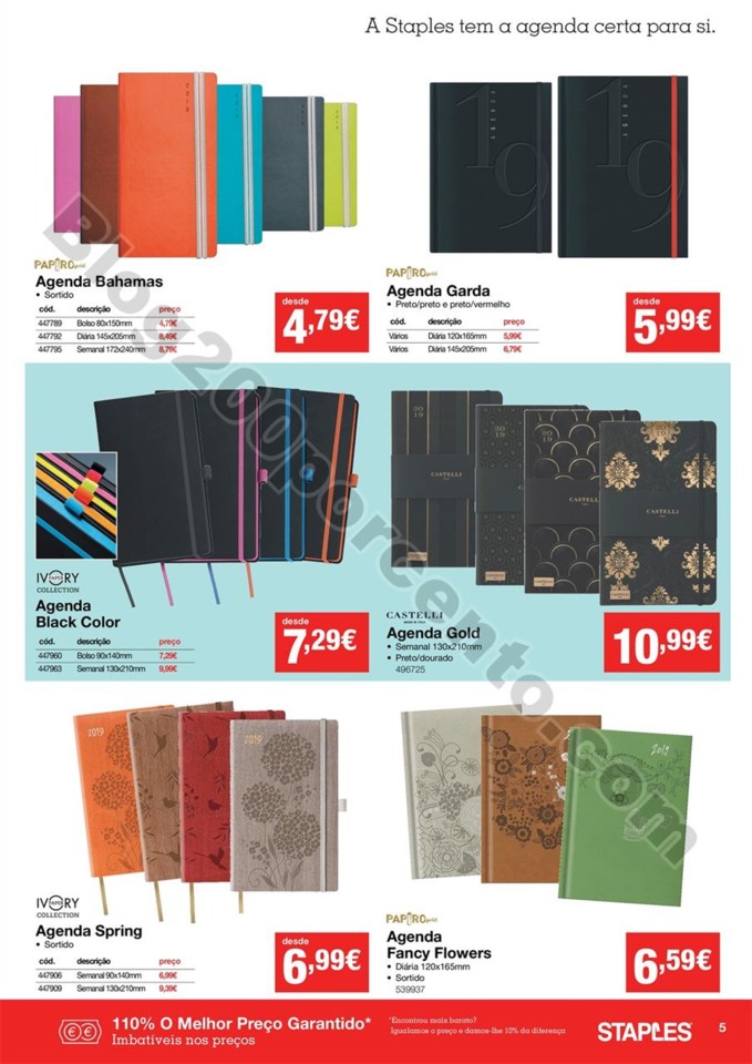 Antevisão Folheto STAPLES Agendas promoções de 