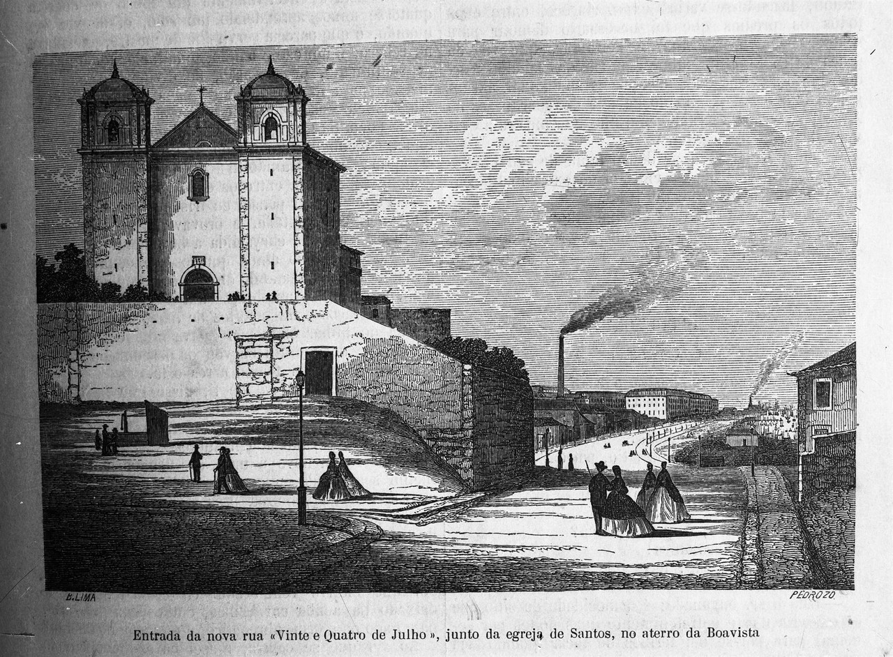 Entrada da Rua 24 de Julho, no Aterro da Boavista,