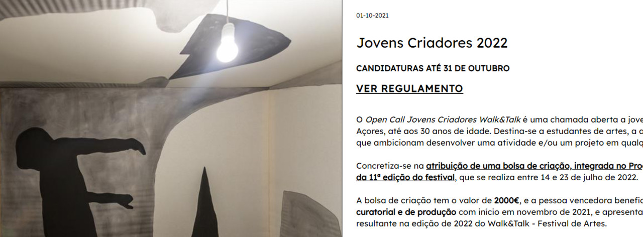 Concurso de Fotografia - Open Call Jovens Criadore