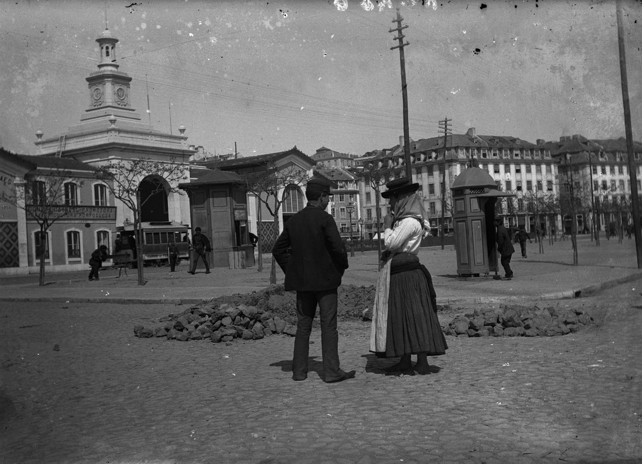 Mercado da Ribeira, ant. a 1901, foto de Ferreira 