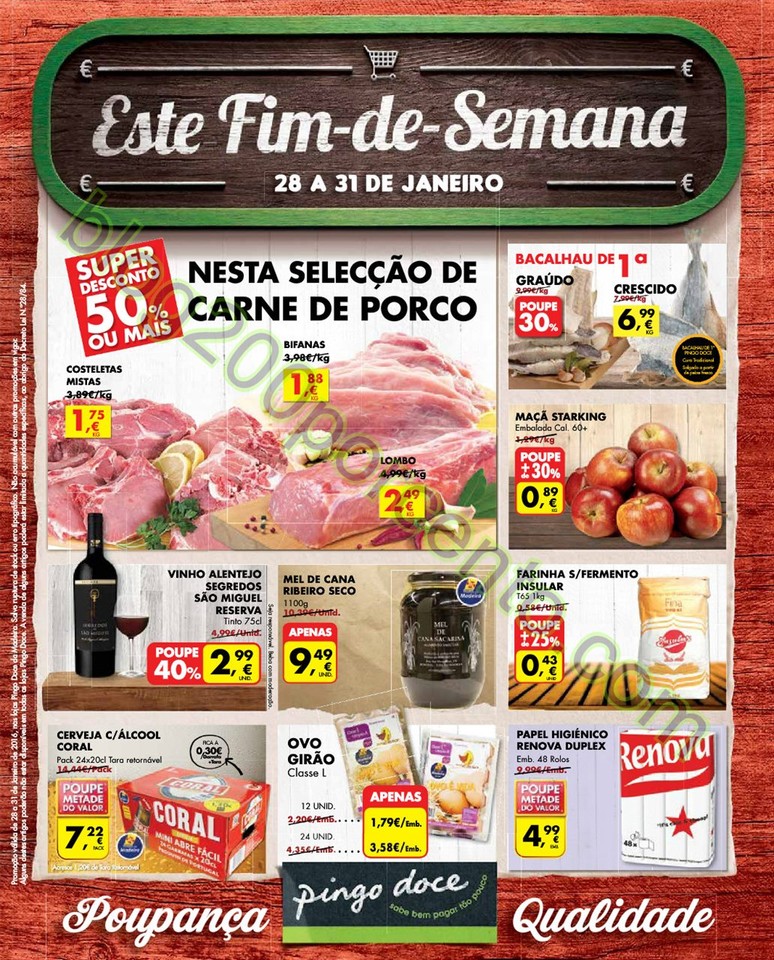 Novo folheto PINGO DOCE Fim de semana de 28 a 31 j