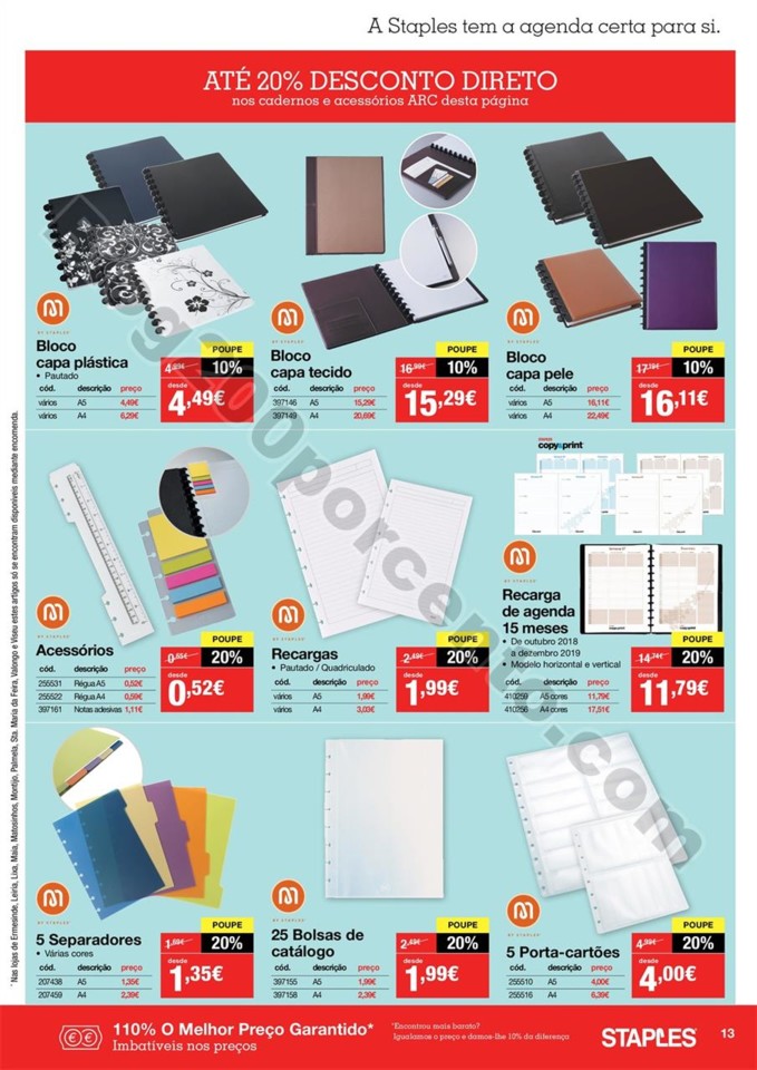 Antevisão Folheto STAPLES Agendas promoções de 