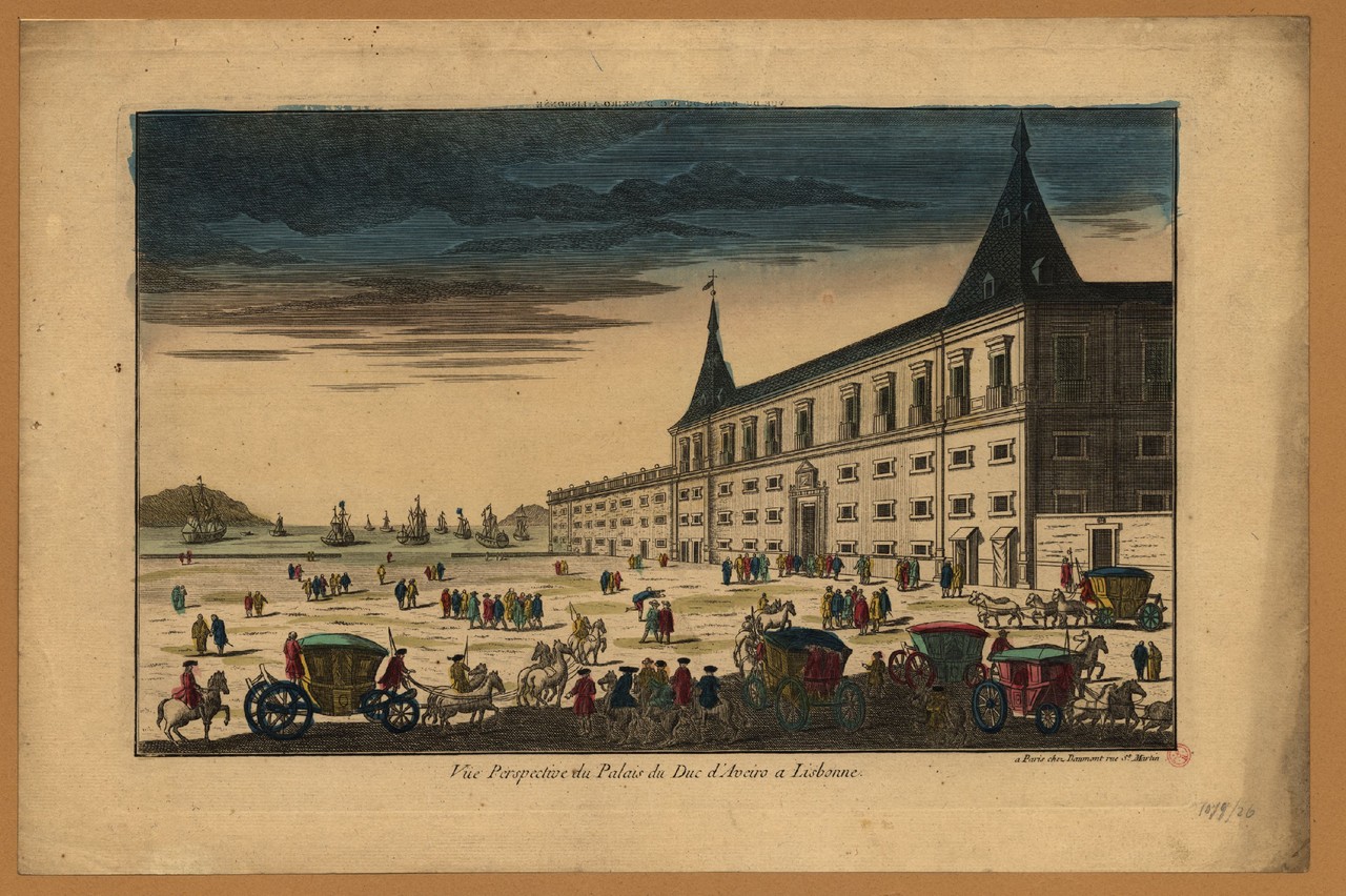 VÜE PERSPECTIVE DU PALAIS DU DUC D'AVEIRO A LISBO