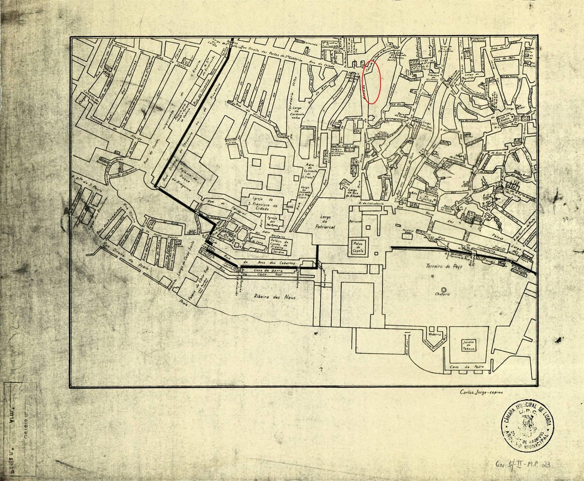 Planta do centro histórico de Lisboa anterior ao 