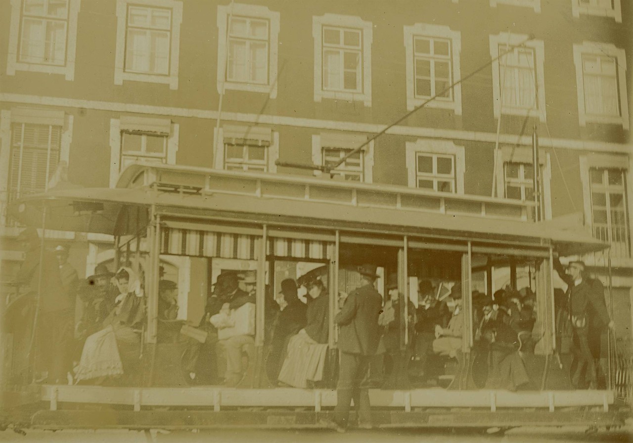 Eléctrico no cais do Sodré, 1901, fotógrafo ni.