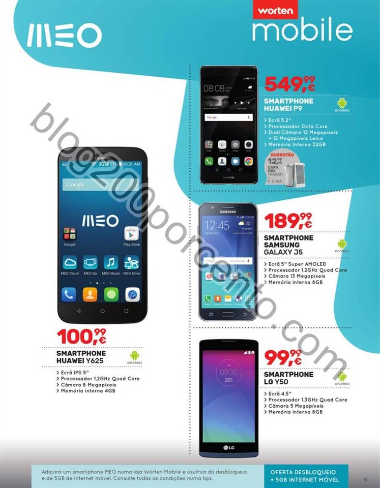 Antevisão Folheto WORTEN Mobile promoções de 7 