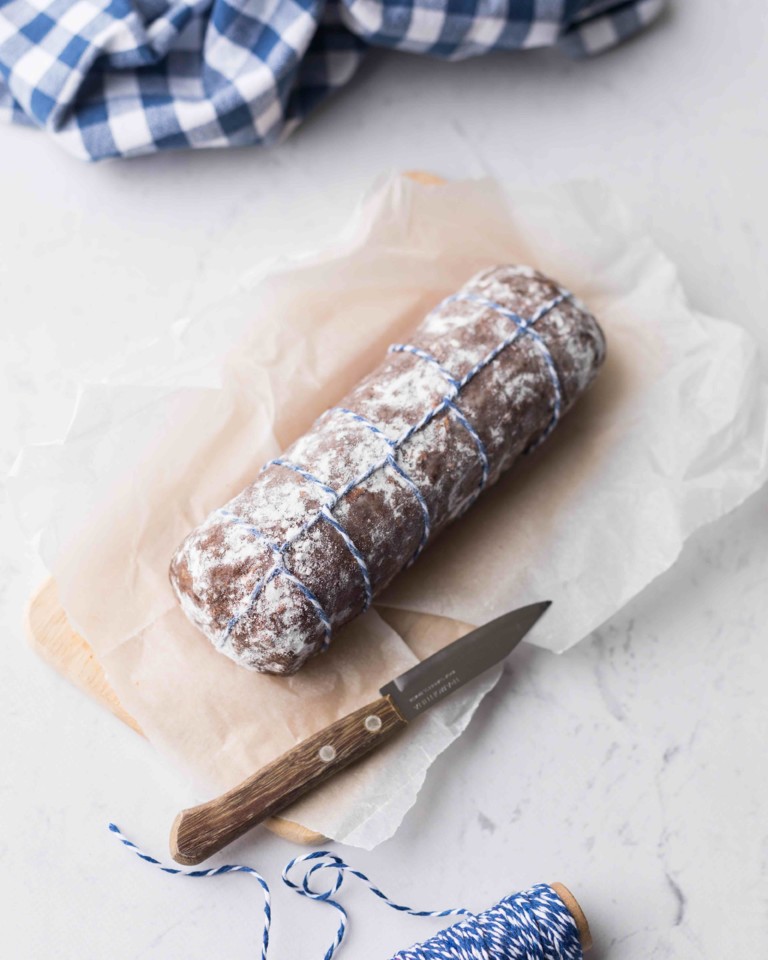 Salame de chocolate saudável