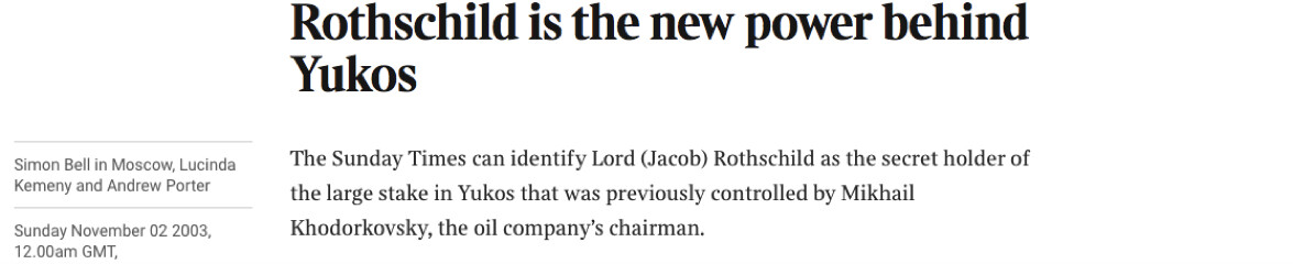 Rothschild is the new power behind Yukos-1175 ×