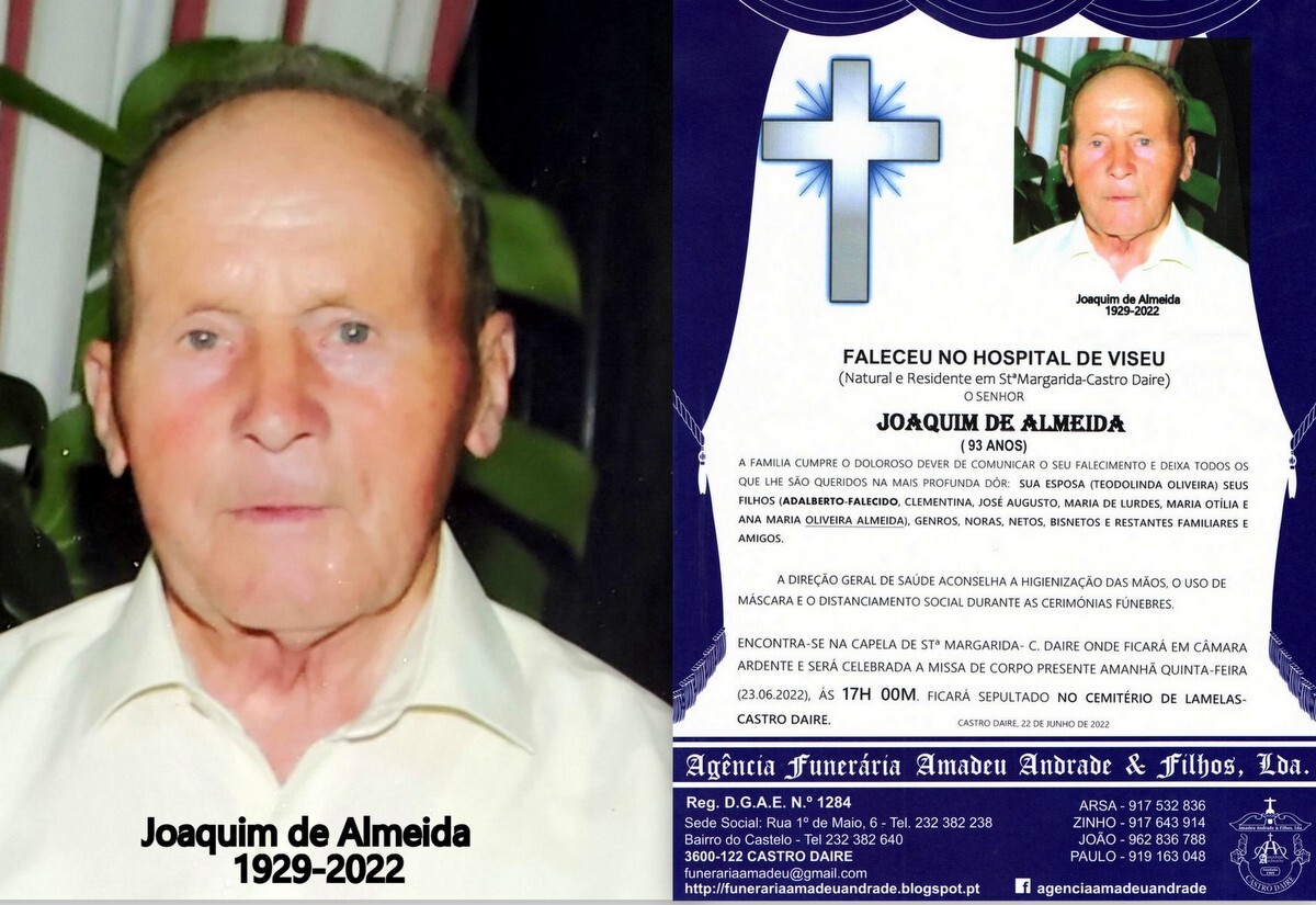 FOTO RIP DE JOAQUIM DE ALMEIDA-93 ANOS (STªMARGAR