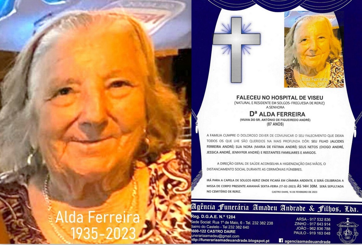 FOTO RIP ALDA FERREIRA-87 ANOS (SOLGOS-RERIZ-CASTR