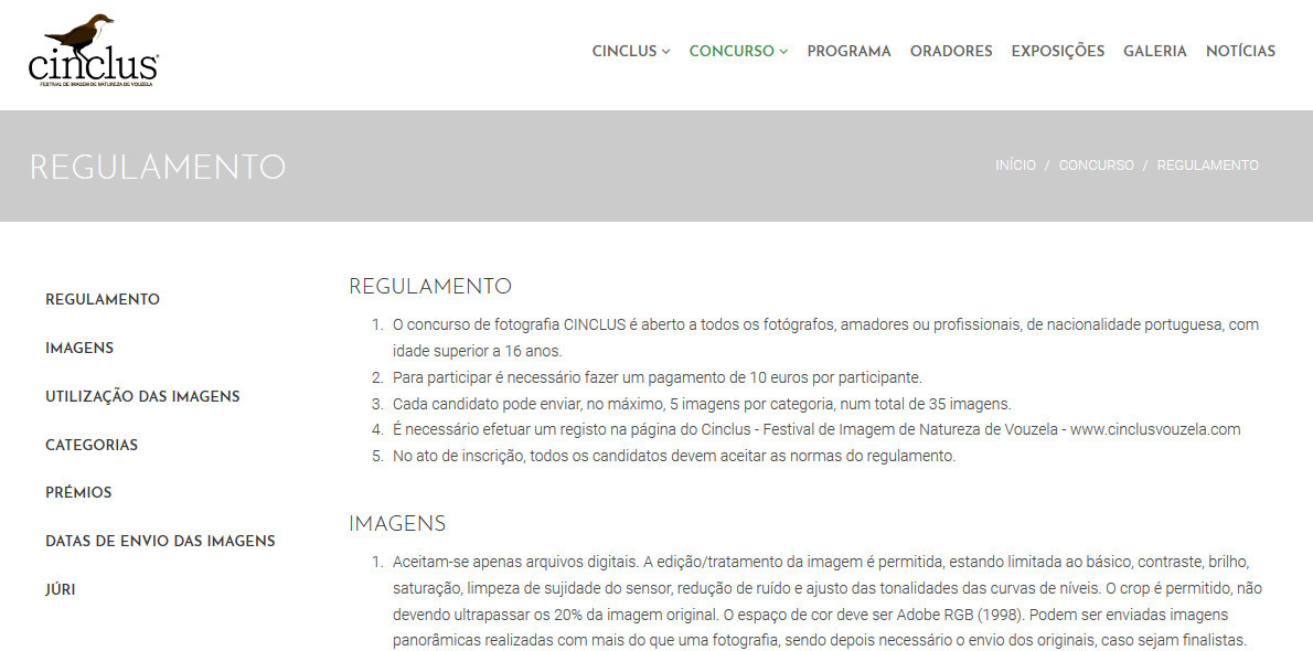 Concurso Fotográfico - Cinclus - Festival de Imag