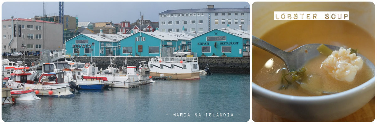Maria no porto de Reykjavik e no Seabaron - viagem à Islândia