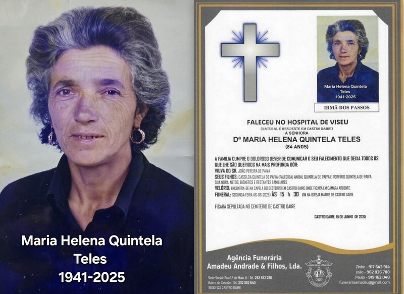 FOTO RIP DE MARIA HELENA QUINTELA TELES -84 ANOS (