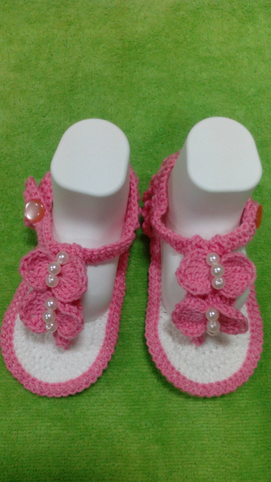 SANDÁLIA DE DEDO EM CROCHÊ PARA BEBÉ - ArtesanatoCinda