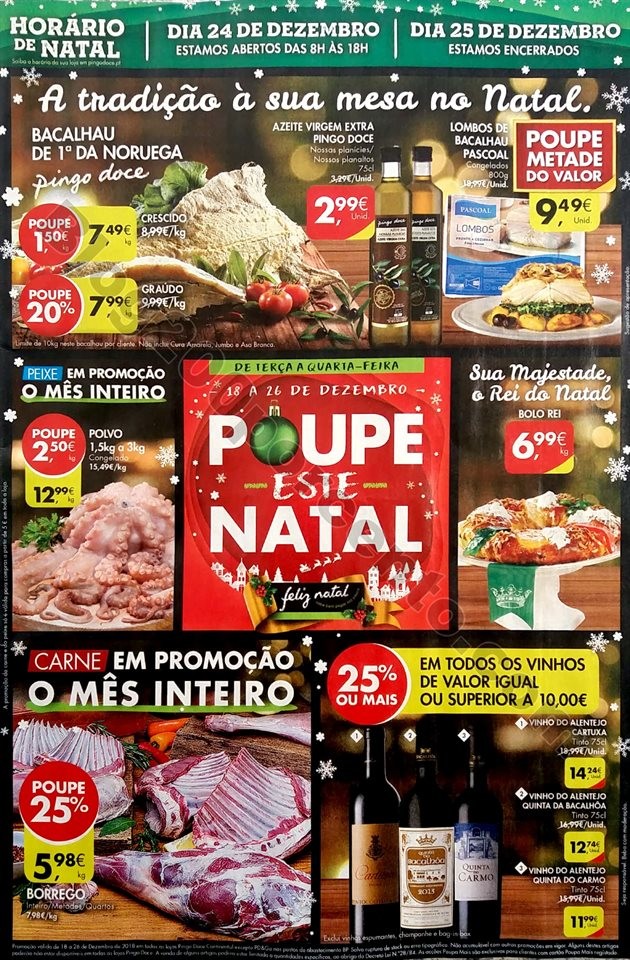 folheto pingo doce semana natal 18 a 26 dezembro  