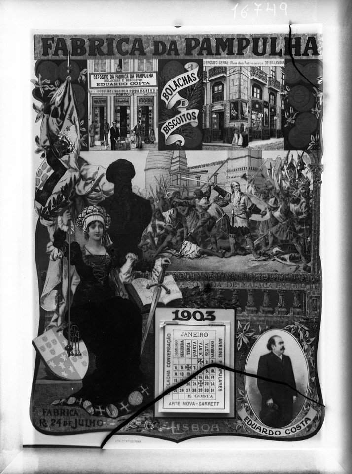 Calendário publicitário da fábrica de bolachas 