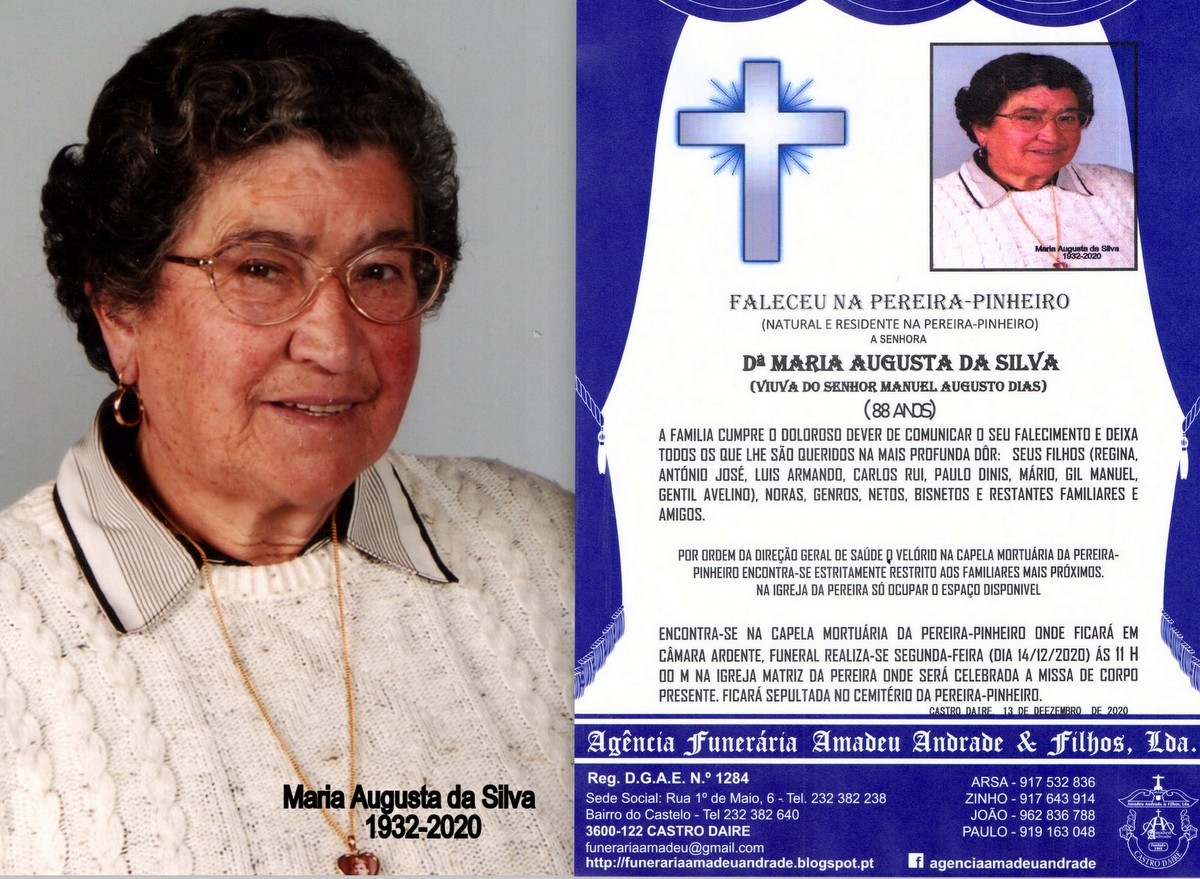 FOTO RIP DE MARIA AUGUSTA DA SILVA-88 ANOS (PEREIR