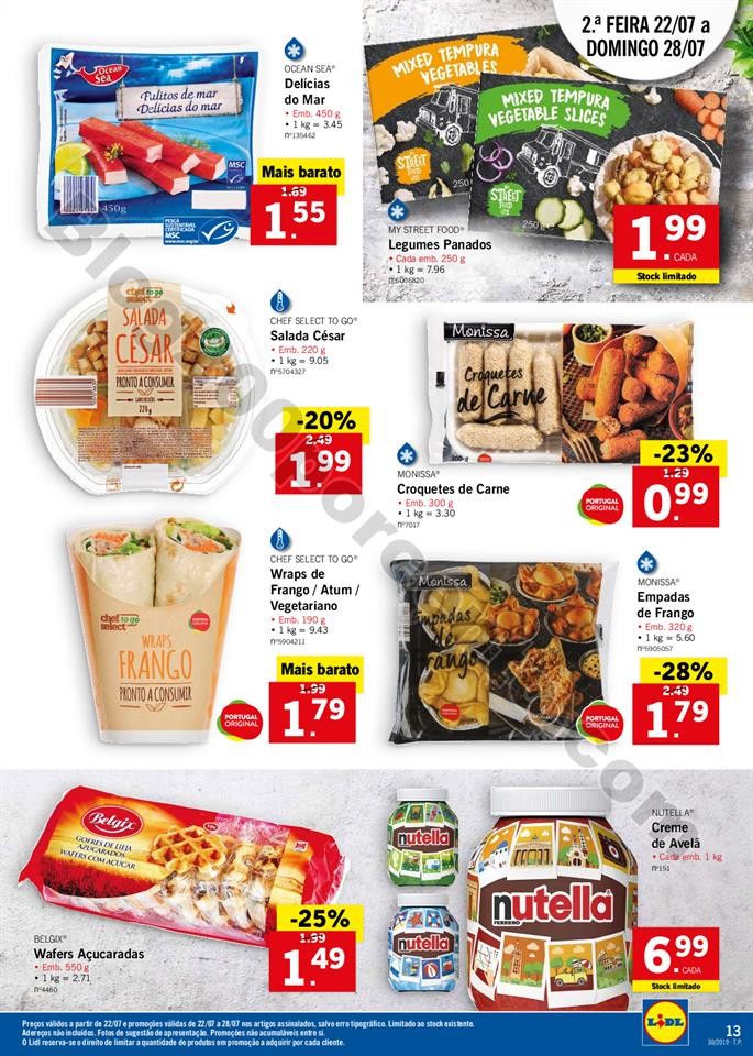 folheto LIDL alimentar Promoções a partir de 22 