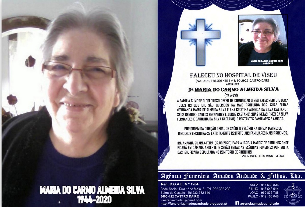 FOTO RIP DE MARIA DO CARMO ALMEIDA SILVA-75 ANOS (