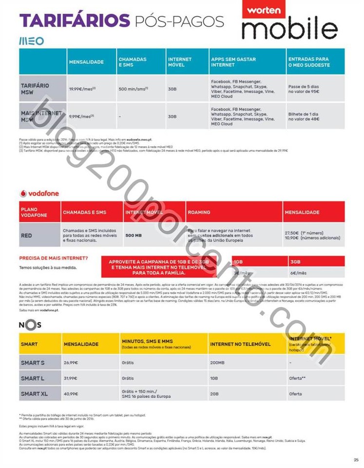 Antevisão Folheto WORTEN Mobile promoções de 7 