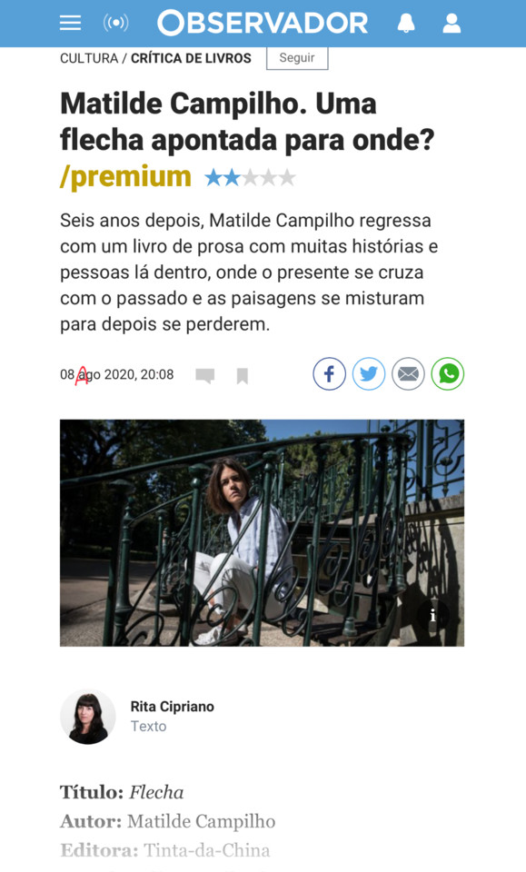 Rita Cipriano, «», in Observador, 8/VIII/20