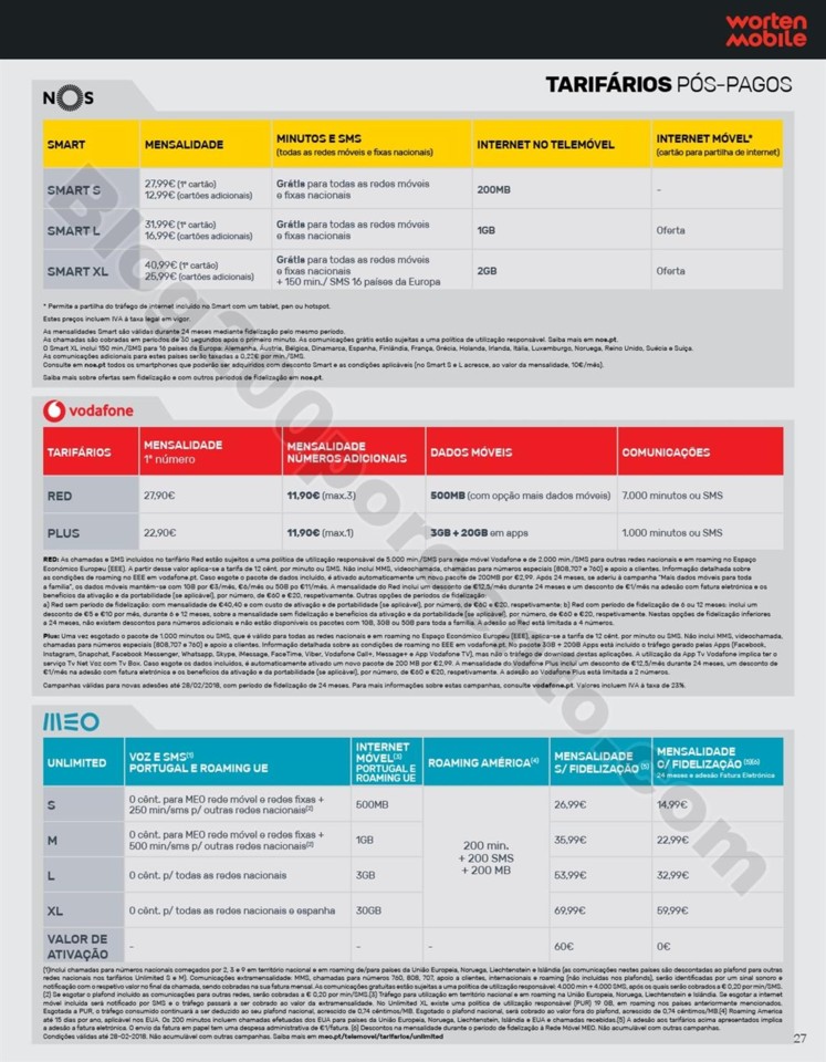 Antevisão Folheto WORTEN Mobile Promoções de 15