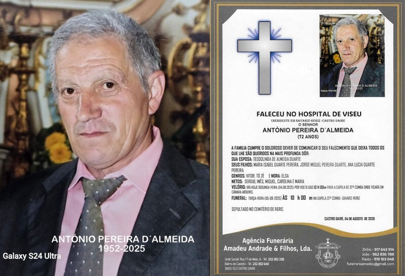 FOTO RIP DE ANTÓNIO PEREIRA DE ALMEIDA -72  ANOS 