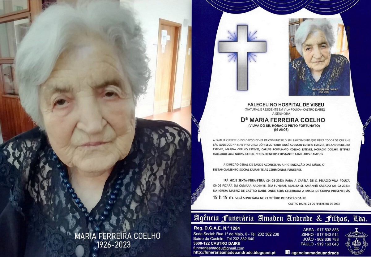 FOTO RIP DE MARIA FERREIRA COELHO-97 ANOS (VILA PO