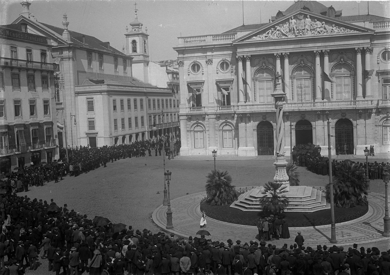 A praça do Município no dia de encerramento do c A praça do Município no dia de encerramento do c