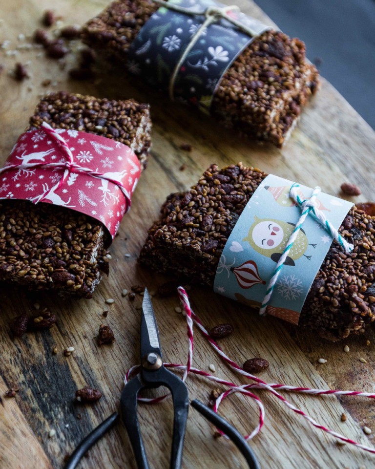 Barritas de sésamo e cacau