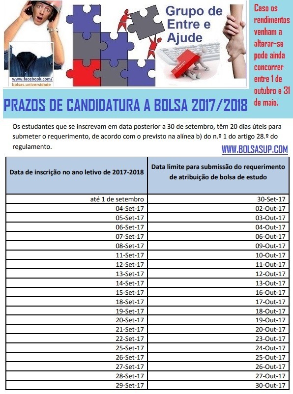 Bolsas de Estudo 2017_2018_Prazos apos 30 de setem