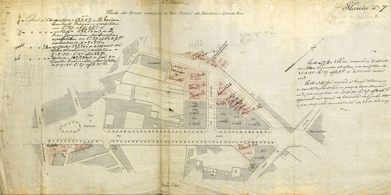 Planta com a localização dos terrenos municipais
