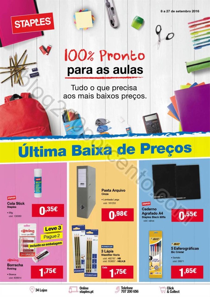Novo Folheto STAPLES Baixa de preços promoções 