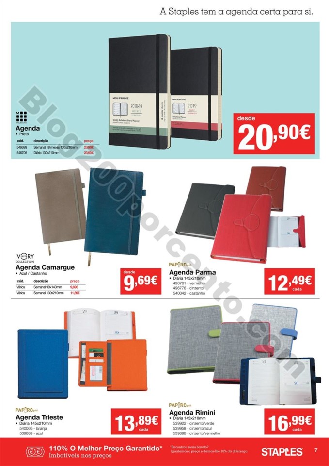 Antevisão Folheto STAPLES Agendas promoções de 