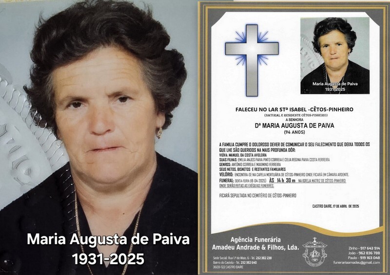 FOTO RIP MARIA AUGUSTA DE PAIVA-94 ANOS (CÊTOS-PI