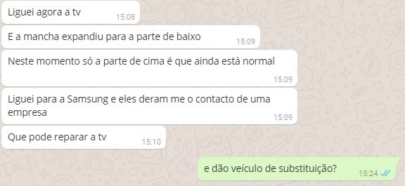 Conversa de Whatsapp entre Maria e Moço - A TV