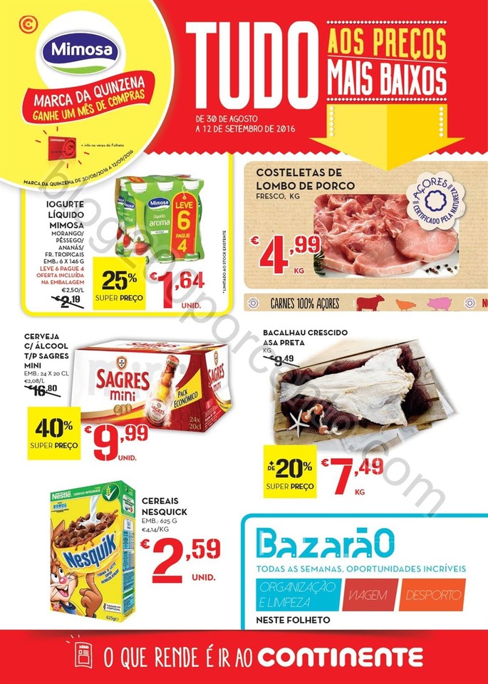 Antevisão Folheto CONTINENTE Açores de 30 agosto