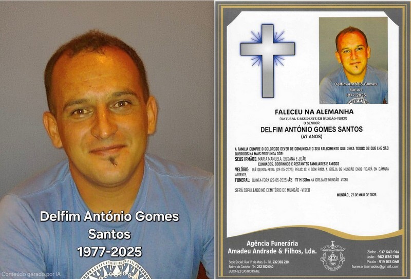 FOTO RIP  DE DELFIM ANTÓNIO GOMES SANTOS -FALECID