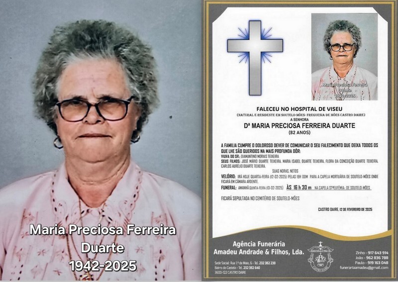 FOTO  RIP DE MARIA PRECIOSA FERREIRA DUARTE -82-AN