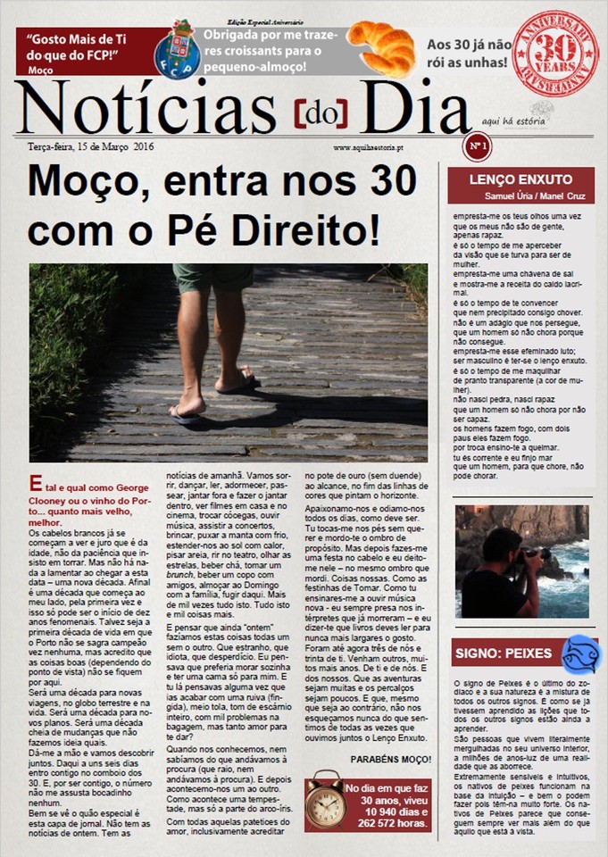 Capa Jornal do Moço - Aqui há Estória / Maria das Palavras