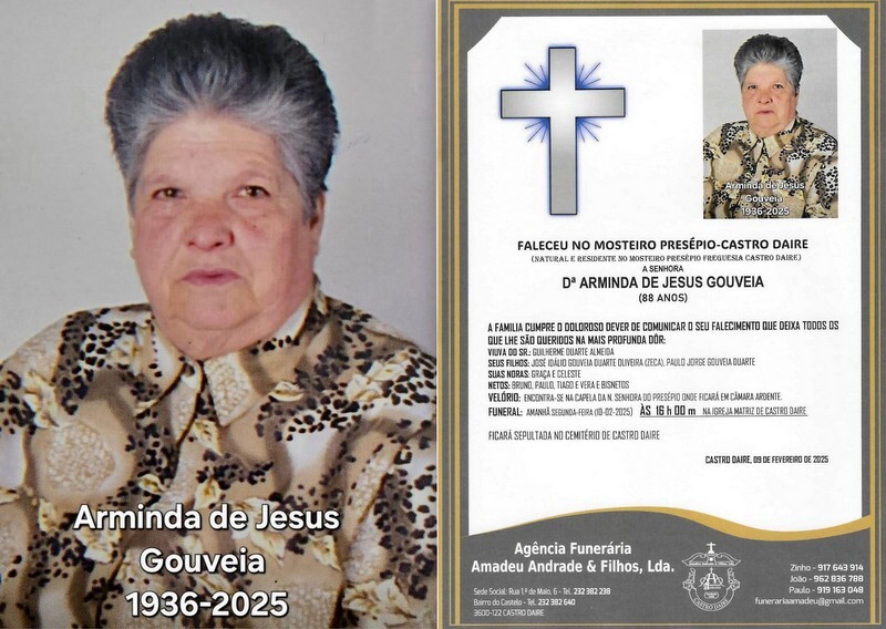 FOTO RIP  DE ARMINDA DE JESUS GOUVEIA -88 ANOS (MO