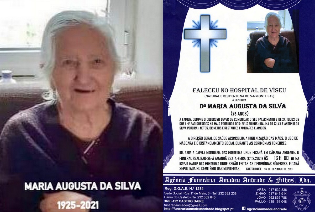 FOTO RIP MARIA AUGUSTA DA SILVA-96 ANOS (RELVA-MON