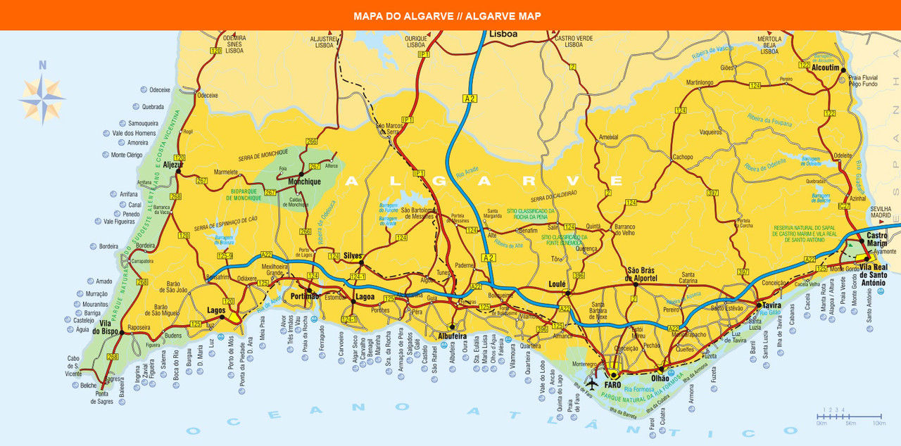 Mapa Algarve