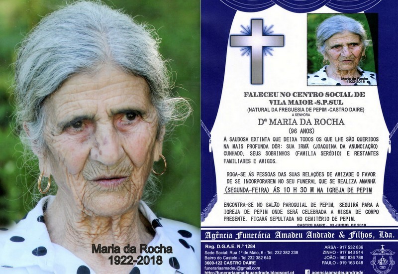 FOTO RIP MARIA DA ROCHA -96 ANOS (MOSTEIRO-PEPIM).