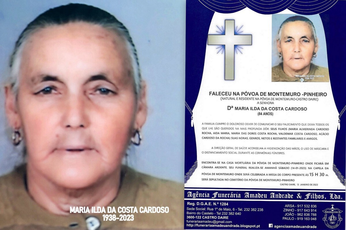 RIP FOTO -DE MARIA ILDA DA COSTA CARDOSO-84 ANOS (