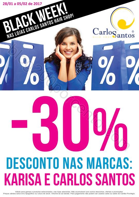 30% de desconto CARLOS SANTOS HS promoções de 28