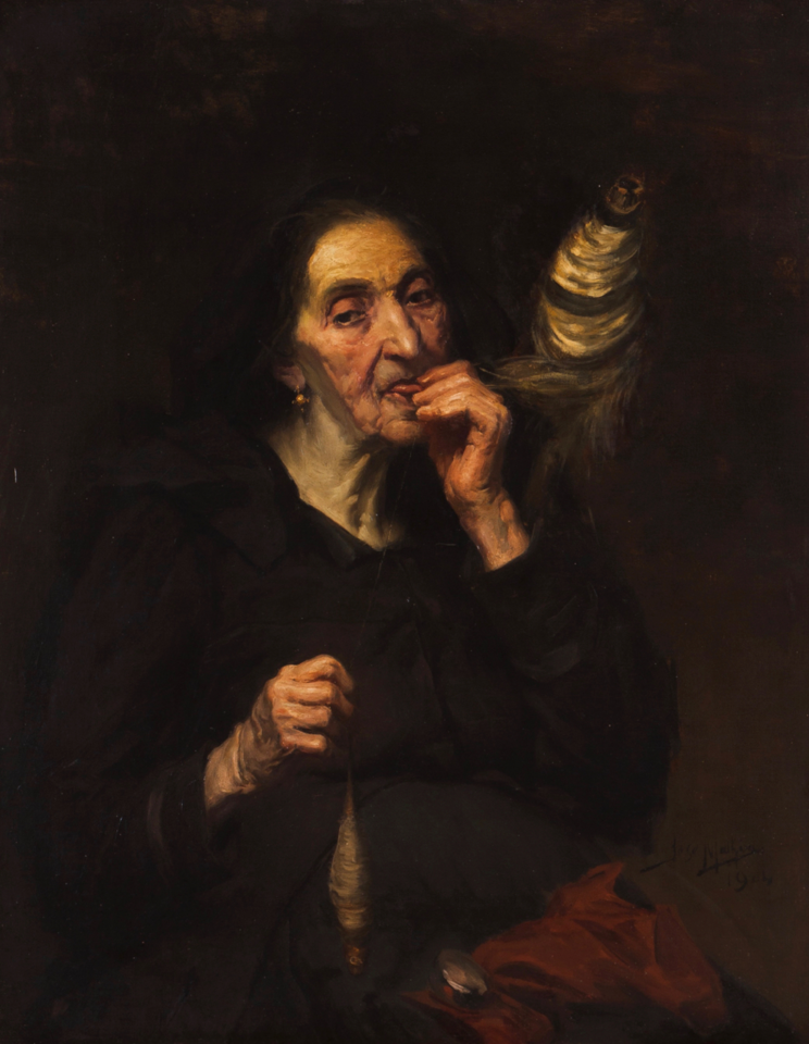 «VELHA FIANDO» (1904) JOSÉ MALHOA.png